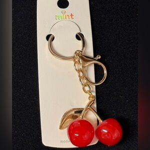 BAG CHARM Mint Red Cherry  Keychain